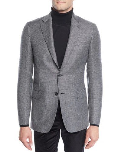 Brioni Men's Wool Two-button Check Jacket In Black/white