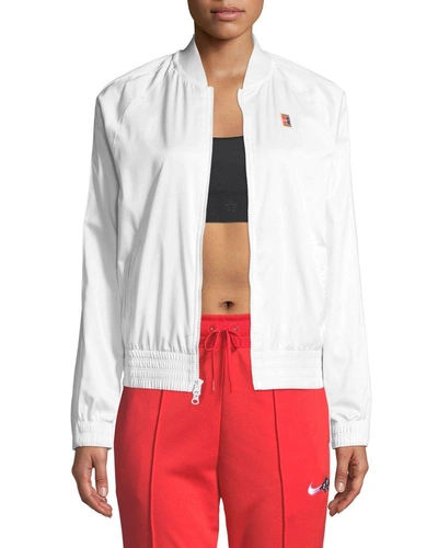 Nike Court Zip-front Tennis Jacket In White