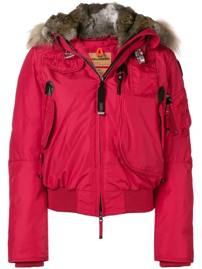 Parajumpers Hooded Bomber Jacket In Red