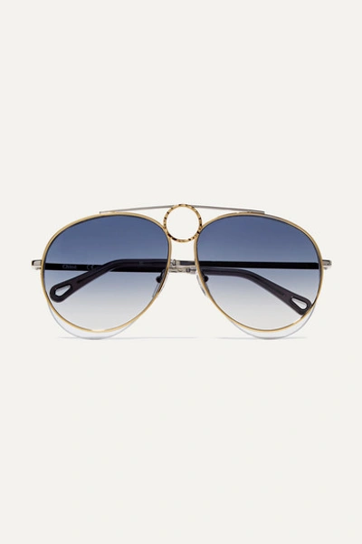 Chloé Women's Romie Mirrored Aviator Sunglasses, 61mm In Gold