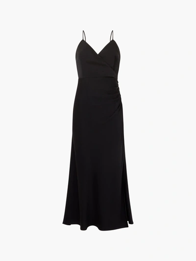 French Connection Ennis Eco Satin Slip Midi Dress Blackout