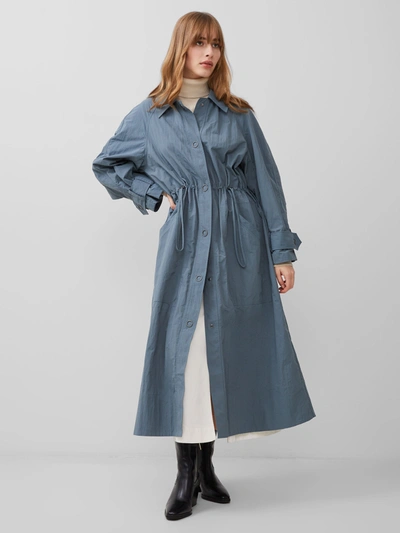 French Connection Ilena Trench Coat Stormy Weather In Blue