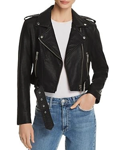 Pistola Tracy Cropped Faux Leather Moto Jacket In Black
