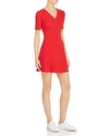 Sadie & Sage Rib-knit Fit-and-flare Dress In Red