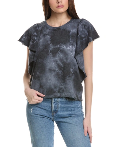 Michael Stars Ariana Flutter Sleeve Pullover In Blue