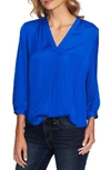 Vince Camuto Rumple Fabric Blouse In Cobalt