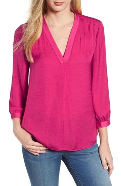 Vince Camuto Rumple Fabric Blouse In Pink Flame