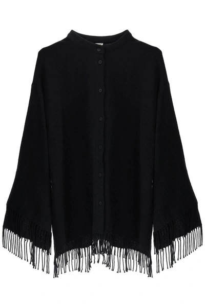 By Malene Birger Ahlicia Fringed Cotton-blend Shirt In Black