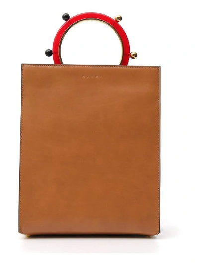 Marni New Panier Tote Bag In Brown