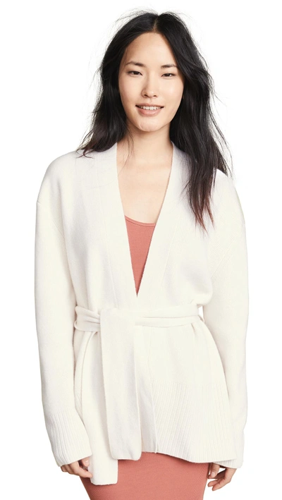 Le Kasha Oxford Cashmere Cardigan In White