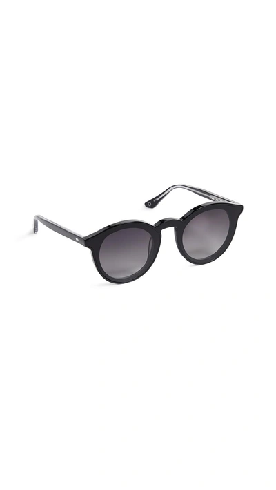 Krewe Collins Nylon Sunglasses In Black & Black