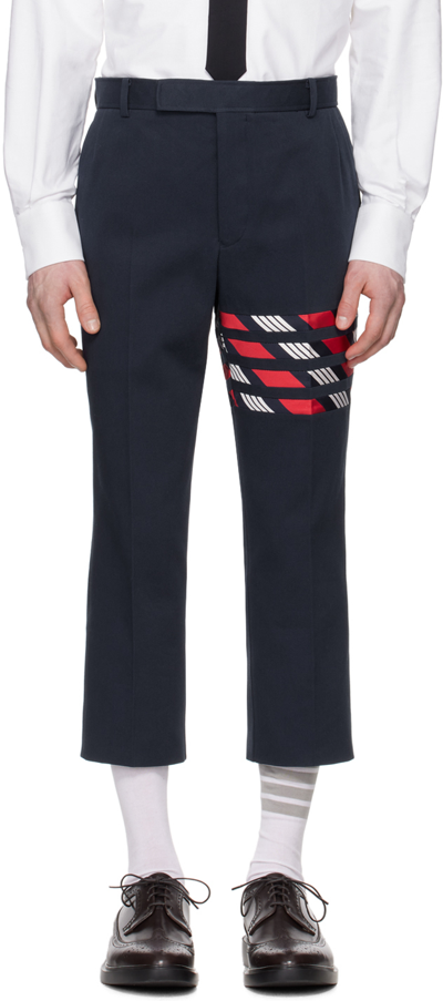 Thom Browne 4-bar Stripe Tailored Trousers In Blue