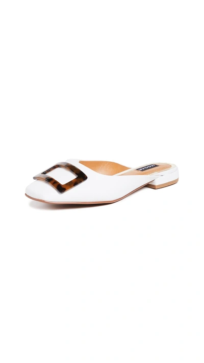 Jaggar Crown Leather Mules In Ivory