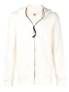 C.p. Company Cp Company Zipped Hooded Sweatshirt - White