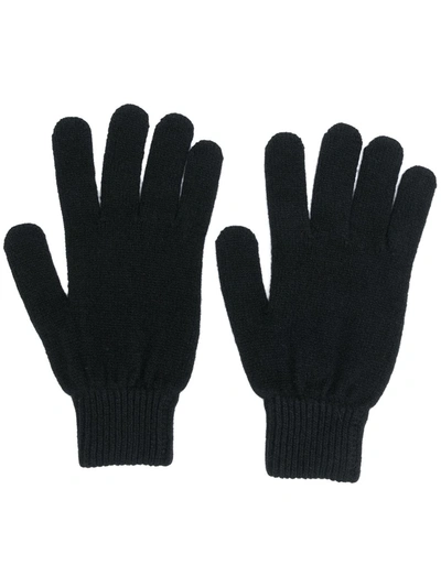 Paul Smith Knitted Cashmere-blend Gloves In Black