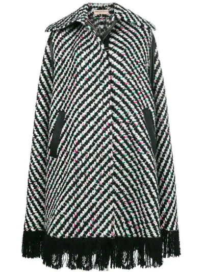 Emilio Pucci Embroidered Flared Coat - Black