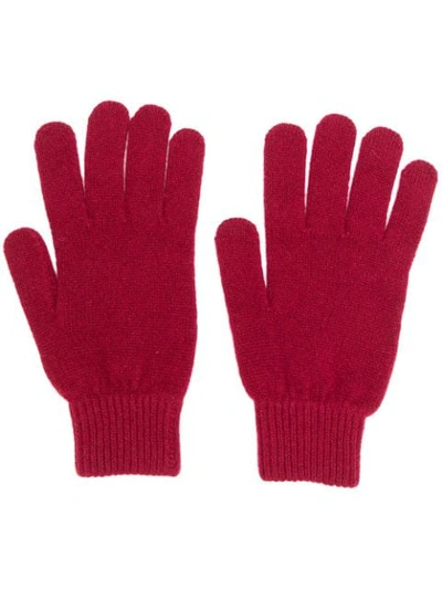 Paul Smith Fitted Knitted Gloves In Red