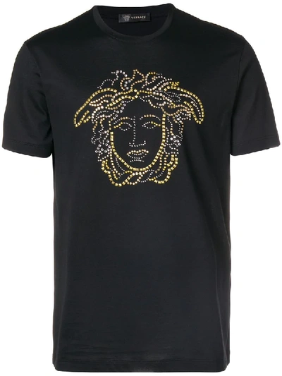 Versace Medusa Embellished T-shirt In Basic