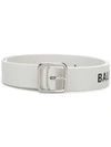 Balenciaga Everyday Logo Leather Belt In White