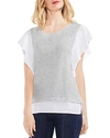 Vince Camuto Ruffle Sleeve Top In Grey Heather