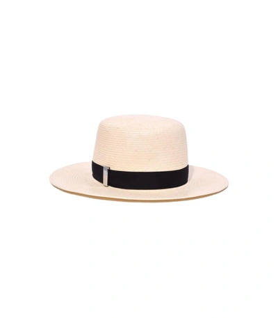 Gigi Burris White/black Ashley Boater Hat
