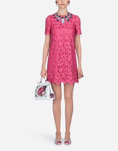 Dolce & Gabbana Lace Dress In Pink