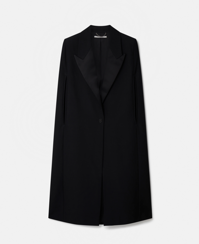 Stella Mccartney Tuxedo Tailoring Cape Coat In Black
