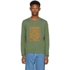 Loewe Anagram-embroidered Cotton-jersey Sweatshirt In Army Green