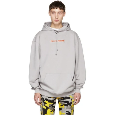Filling Pieces Grey Logo Patch Hoodie In 9984 Gry/or