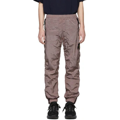 Stone Island Pink Logo Badge Track Pants In V0086 Rose