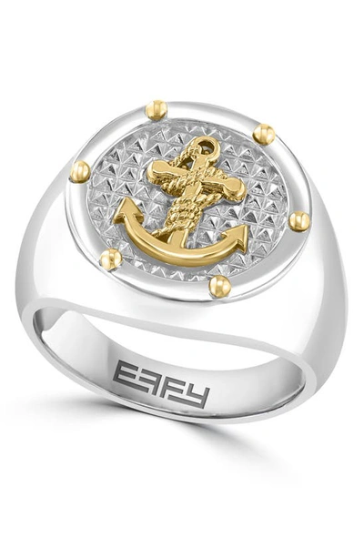 Effy Sterling Silver & 18k Yellow Gold Anchor Ring