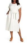 Caslon Belted Midi Dress In Ivory