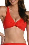 La Blanca Island Goddess Twist Underwire Bikini Top In Cherry