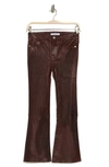 Frame Le Crop Mini Bootcut Leather Pants In Burgundy