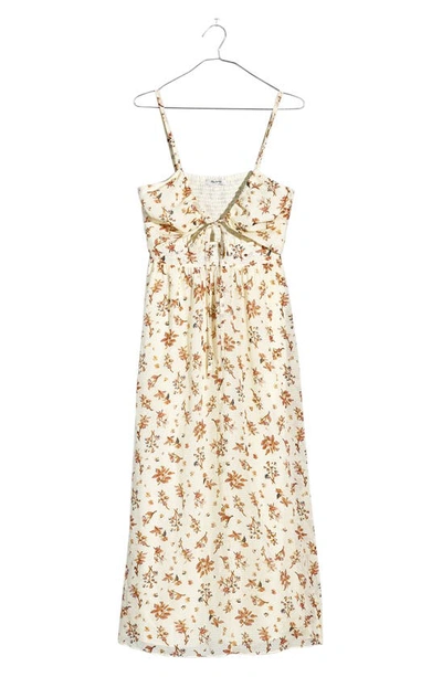 madewell silk floral dress Silk Fleur Bow-Back Dress in Butterfly Garden