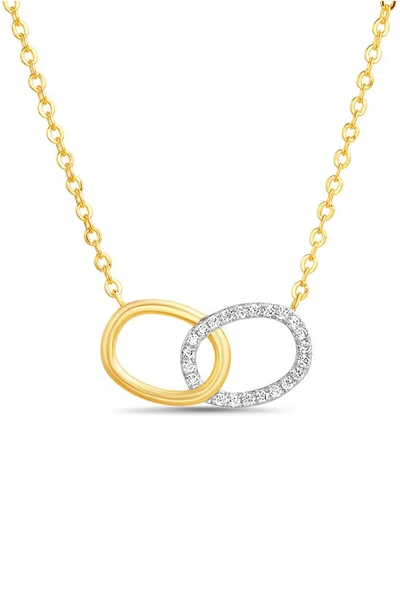 Paige Harper Cubic Zirconia Open Link Pendant Necklace In Two Tone
