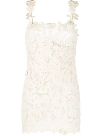 Blumarine Crochet-knit Minidress In White