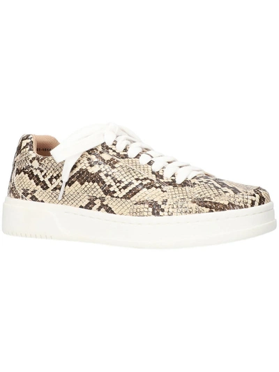 Bella Vita Novia Womens Snake Print Lace-up Casual And Fashion Sneakers In Beige