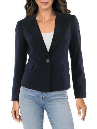 Le Suit Petites Womens Woven Textured One-button Blazer In Multi