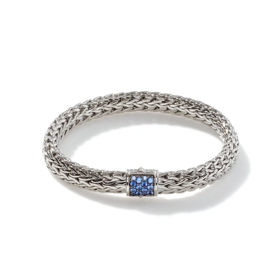 John Hardy Classic Chain 6.5mm-10.5mm Pavé Bracelet In Blue Sapphire