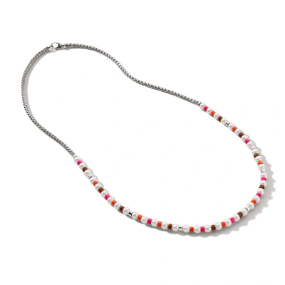 John Hardy Colorblock Pearl 3.5mm Necklace In Silver