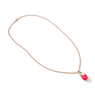 John Hardy Pebble Necklace In 14k Rose Gold & Sterling Silver