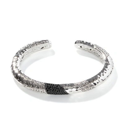 John Hardy Classic Chain Hammered Kick Cuff Cbs90016444blsbn Bracelet In Black Spinel