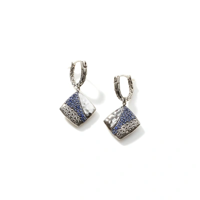 John Hardy Essentials Silver Blue Sapphire Drop Earrings