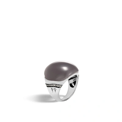 John Hardy Bamboo Ring In Grey Moonstone And Diamond