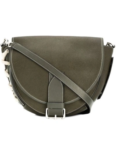 Jw Anderson Leather Saddle Bag In Khaki