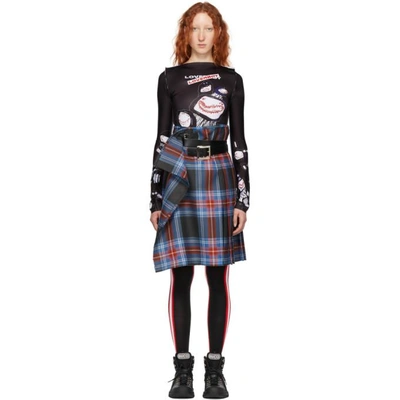 Charles Jeffrey Loverboy Blue And Red Check Kilt Skirt
