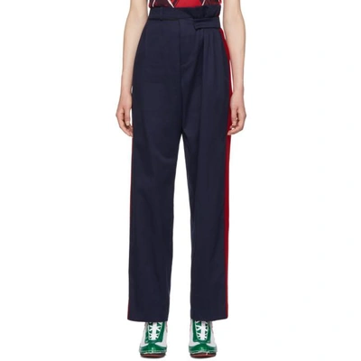 Charles Jeffrey Loverboy Navy And Red Military Trousers