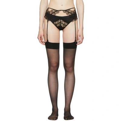 Kiki De Montparnasse Black Sensuel Silk Garter Belt