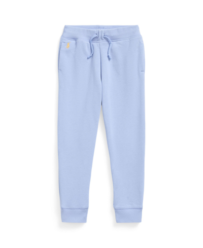 Polo Ralph Lauren Kids' Toddler And Little Girls Terry Jogger Pants In Blue Hyacinth With Corn Yellow